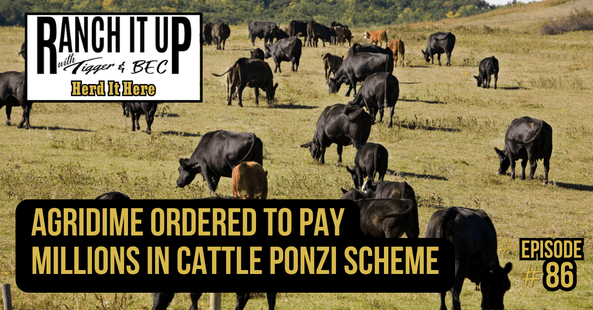 Ranch It Up Herd It Here Episode 86. Jeff Tigger Erhardt. Agridime Ordered To Pay Millions In Cattle Ponzi Scheme Ranch It Up Herd It Here Episode 86. Jeff Tigger Erhardt. Agridime Ordered To Pay Millions In Cattle Ponzi Scheme